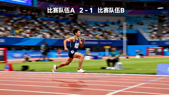 体育赛事直播画面中实时呈现的比赛现场与比分信息